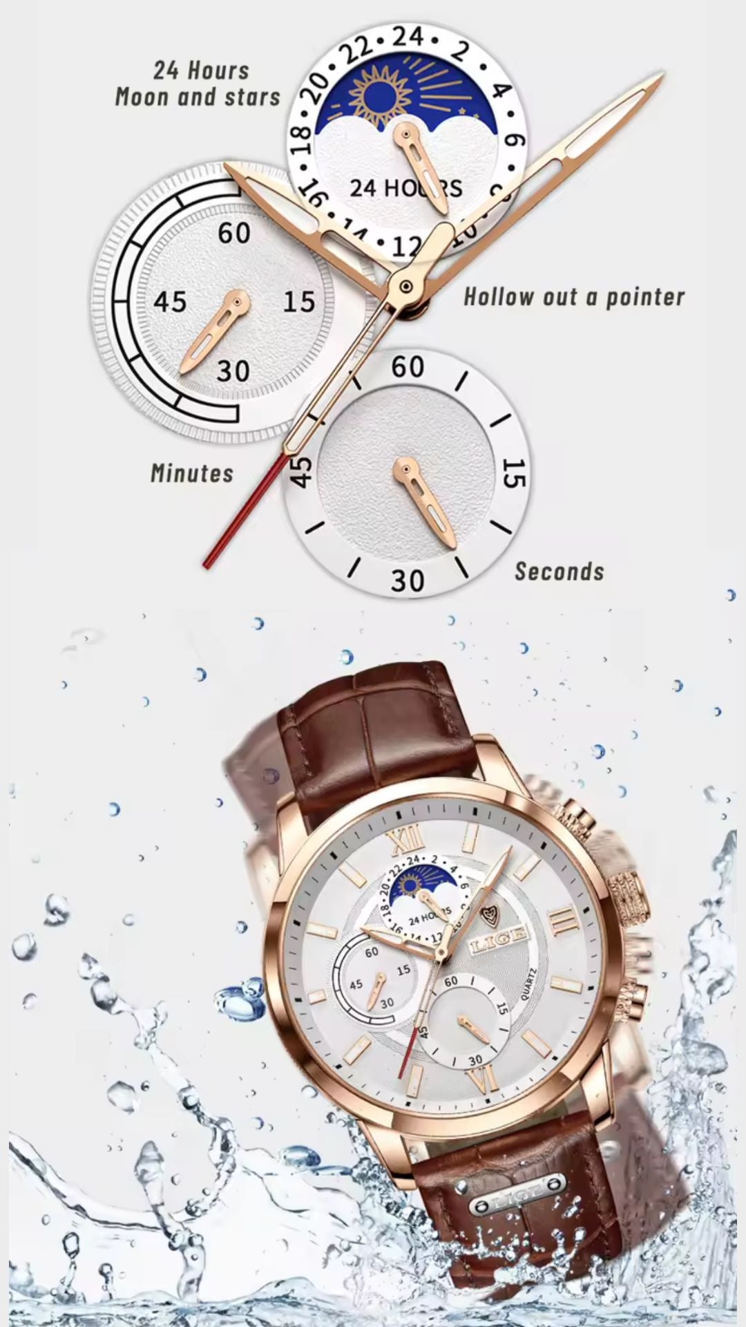 Reloj para hombre de Cuarzo, Informal , Retro - LIGE