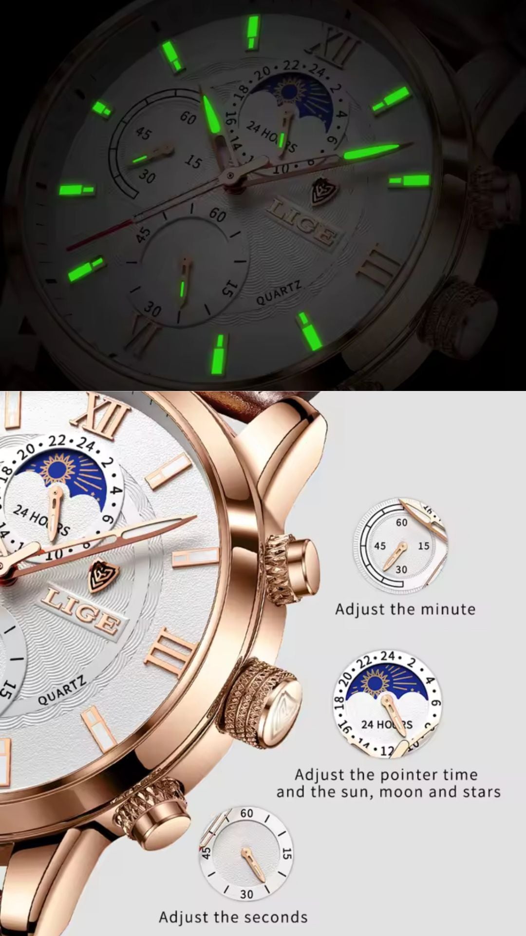 Reloj para hombre de Cuarzo, Informal , Retro - LIGE